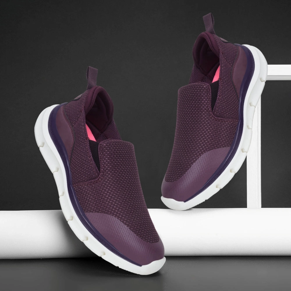 Leap7x Purple Non Lacing Sports Walking Shoes For Women BRISBEN10E By Liberty To Walk In All Day Best