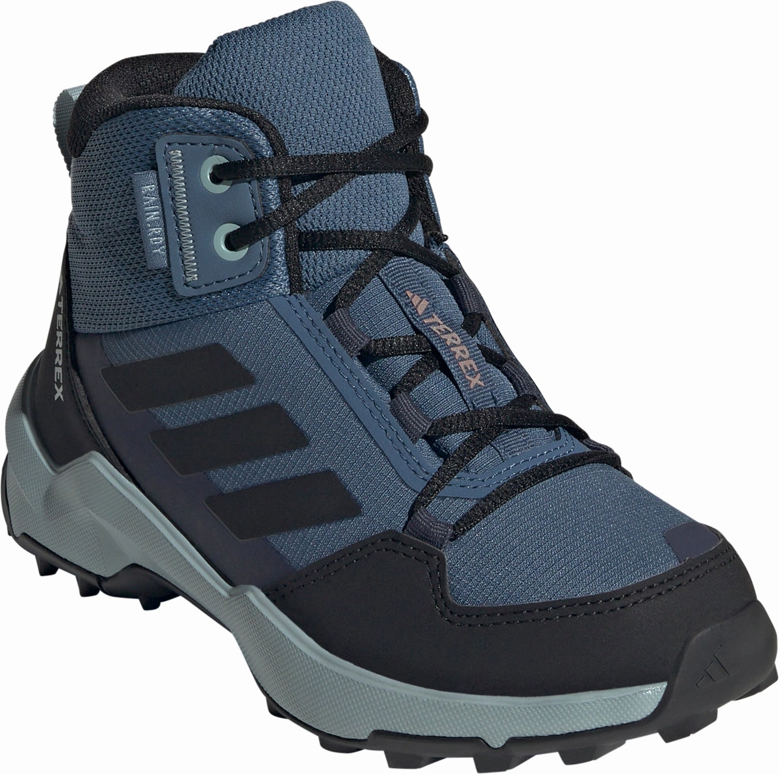 adidas Terrex AX4R Mid RAIN.RDY Junior Walking Boots - Blue Lightweight Hiking Shoes For Travel