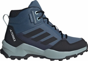 Most Comfortable Lightweight Hiking Shoes adidas Terrex AX4R Mid RAIN.RDY Junior Walking Boots - Blue