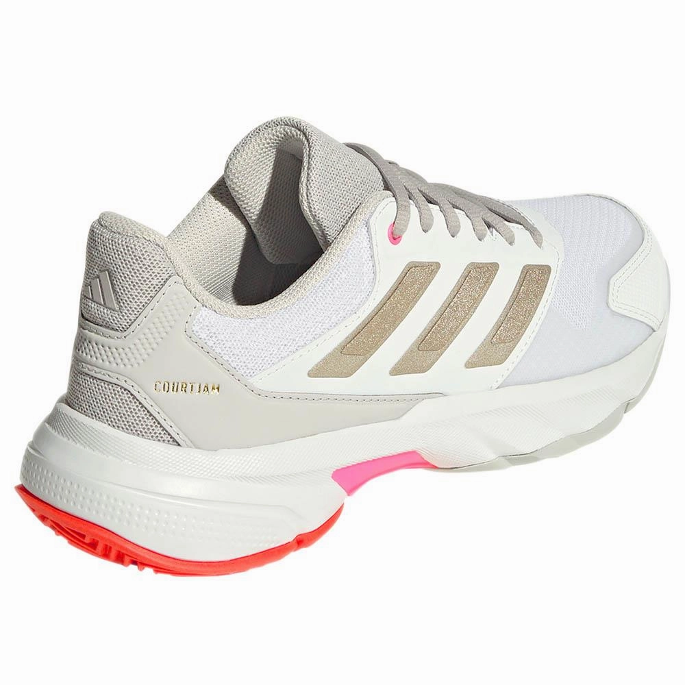 Good Tennis Shoes For Tennis adidas Women's CourtJam Control 3 - Cloud White/Iron Metallic