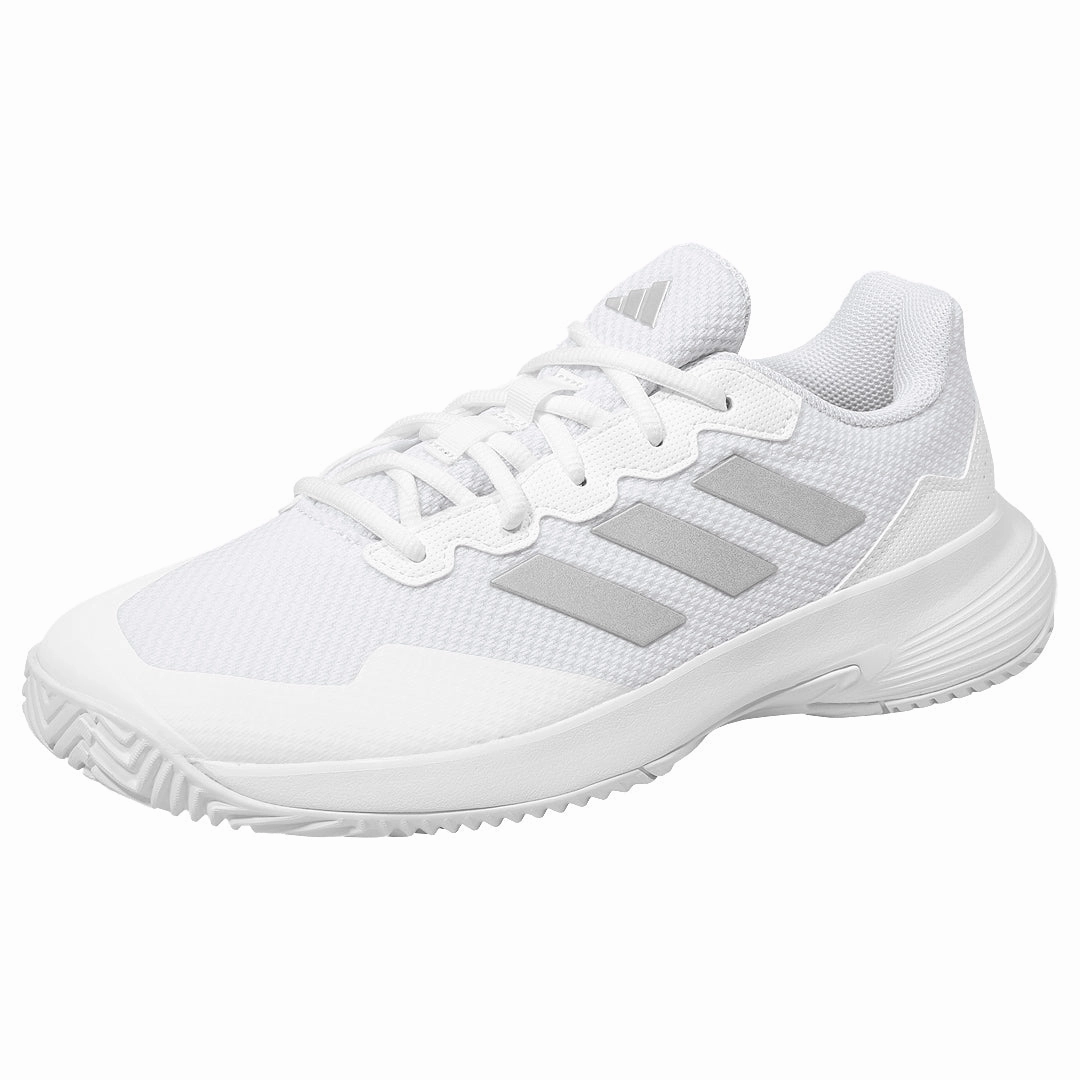 Grey Goose Tennis Shoes adidas Women's GameCourt 2 - Cloud White/Silver Metallic