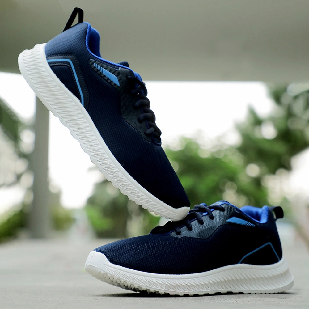 Force10 Blue Sports Walking Shoes For Men OSLO-M1E By Liberty Leather Walking Shoes