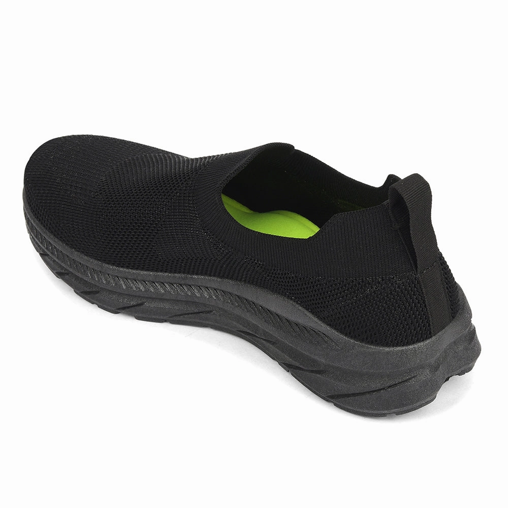 Comfortable Walking Shoe Force 10 Black Sports Non Lacing Walking Shoes For Men MATCHER-7E By Liberty