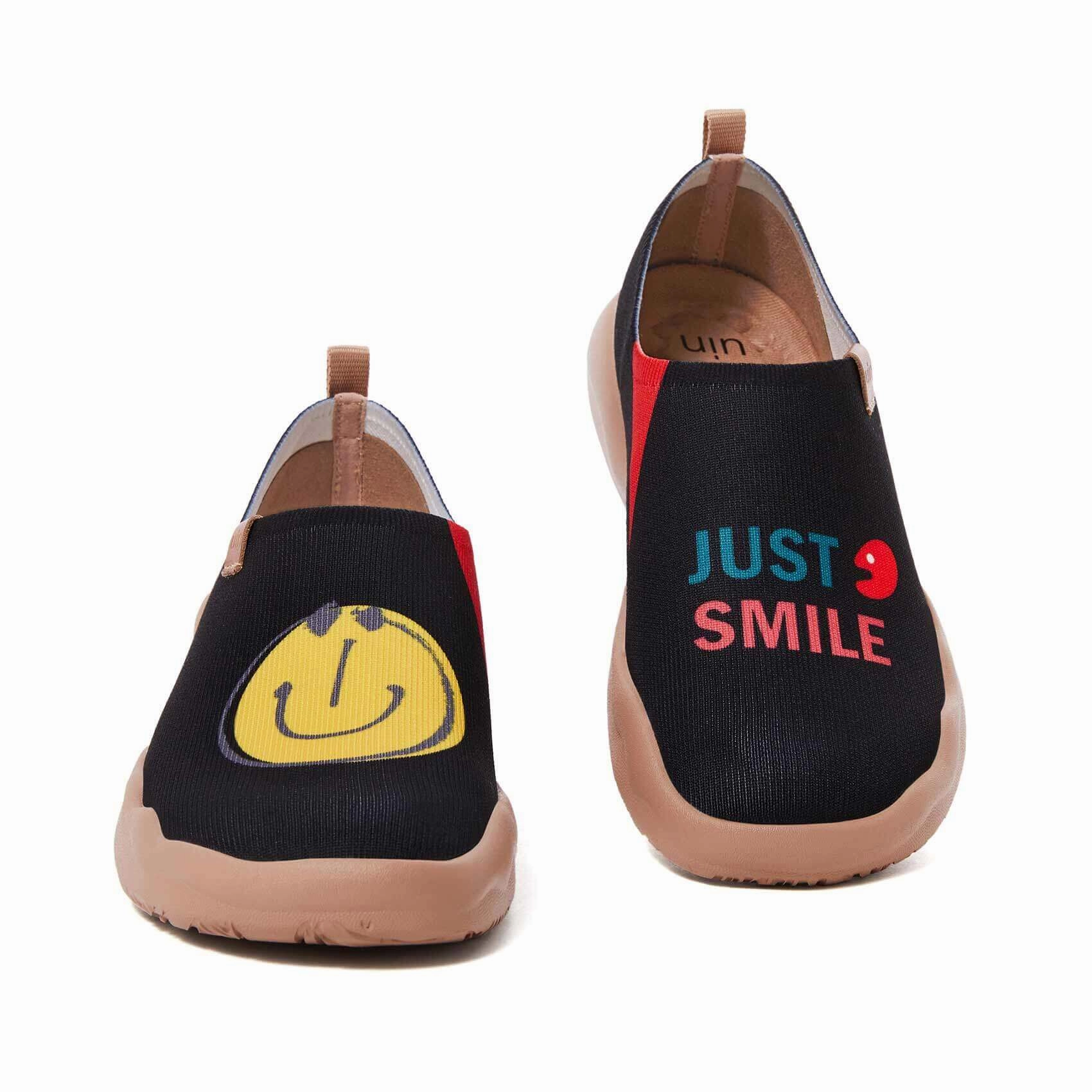 Smiley Black Knitted Women Anti Slip And Waterproof Shoe