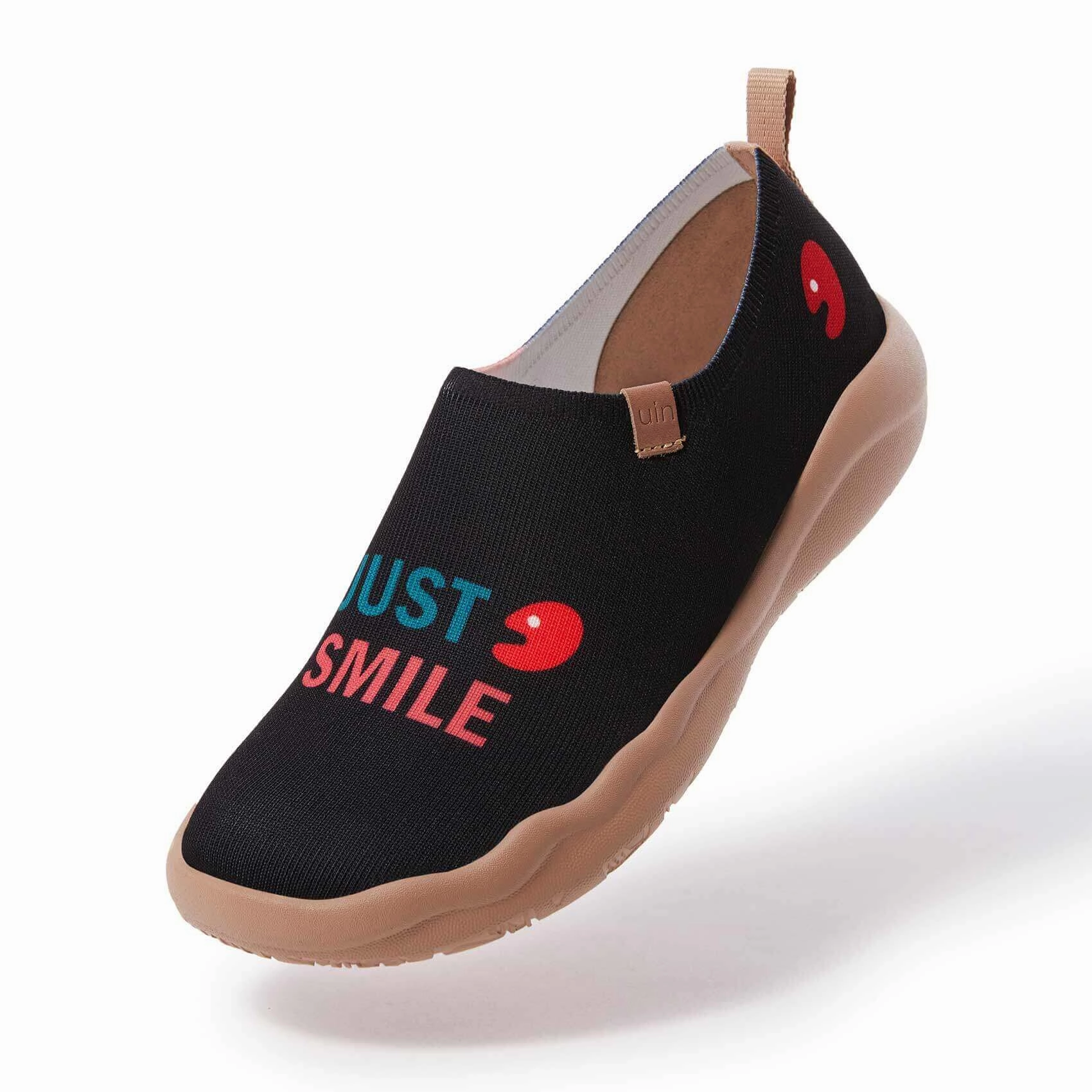 Waterproof Warm Slip On Shoes Smiley Black Knitted Women