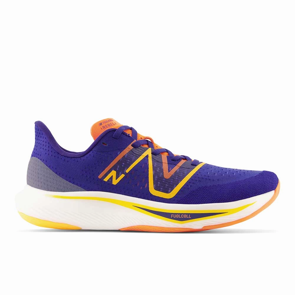 Fashionable New Balance Sneakers Men's New Balance FuelCell Rebel v3, Victory Blue/Vibrant Apricot, 13 D Medium