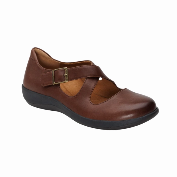 Aetrex Women's Paisley Mary Jane Brown Walking Hiking