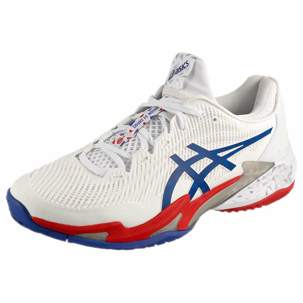 Asics Men's Court FF 3 Novak - White/Asics Blue Newest Tennis Shoes
