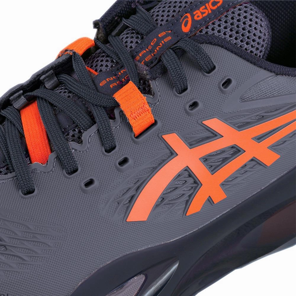 Asics Men's Gel-Resolution X - 2E Width - Greyish Purple/Nova Orange Wool Tennis Shoes