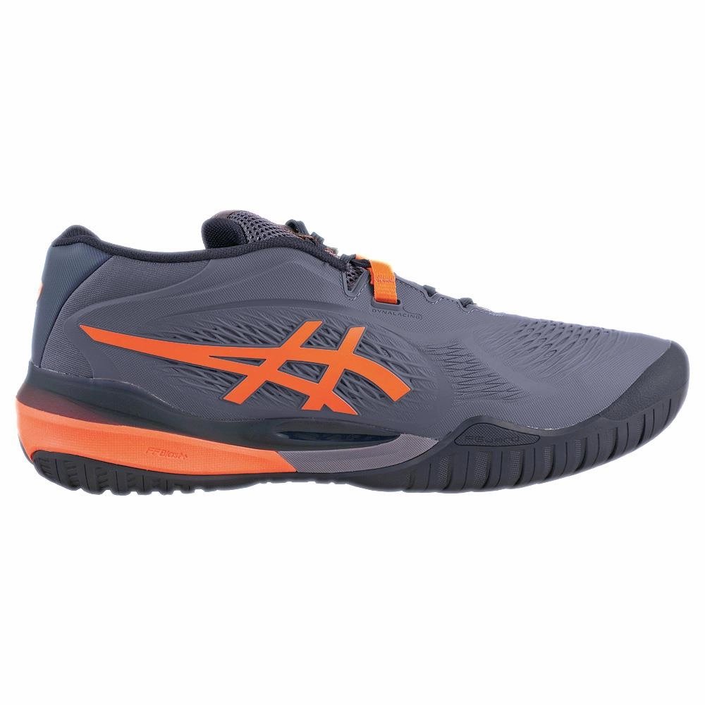 Youth Tennis Shoes On Sale Asics Men's Gel-Resolution X - 2E Width - Greyish Purple/Nova Orange