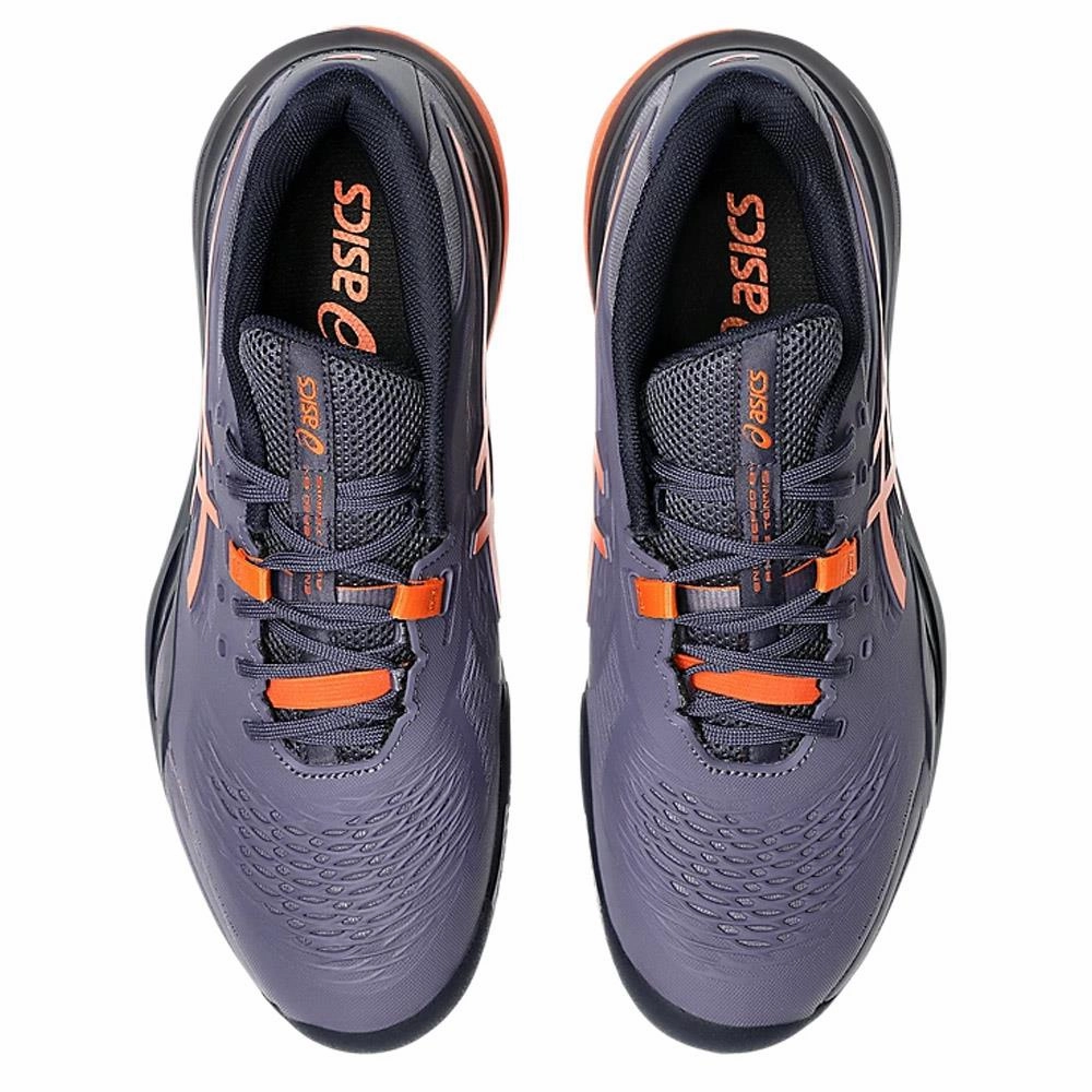 Tennis Shoes 1950s Asics Men's Gel-Resolution X - Clay - Greyish Purple/Nova Orange