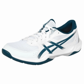Asics Men's Gel-Rocket 12 - White/Mako Blue Wide Fitting Badminton