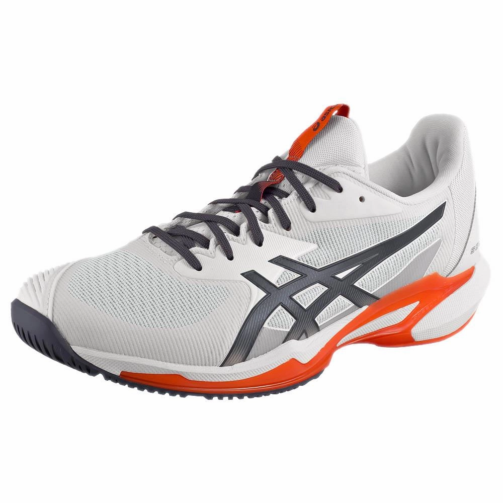 Stitch Tennis Shoes Asics Men's Solution Speed FF 3 - White/Greyish Purple