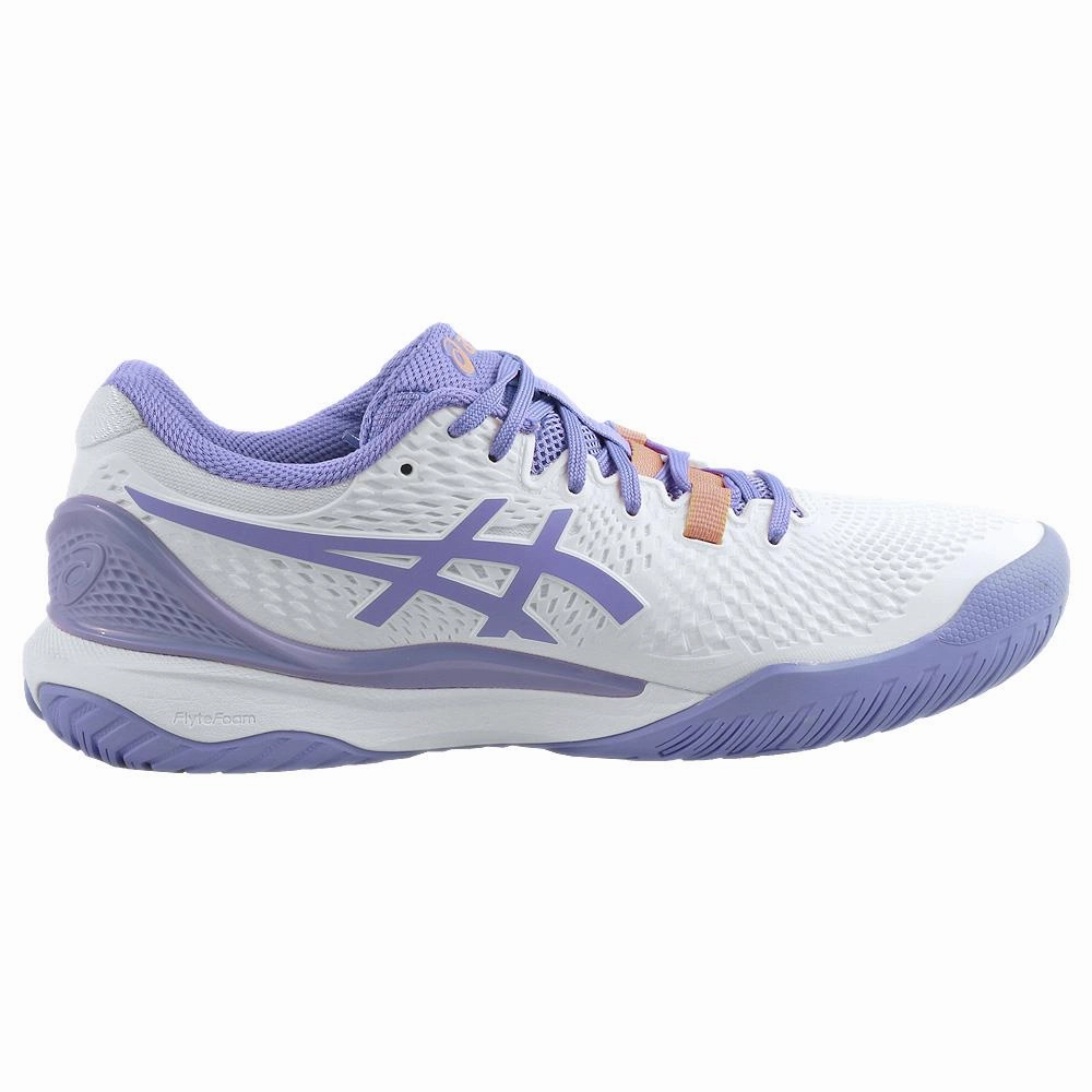 Tennis Shoes Hoka Asics Women's Gel-Resolution 9 - D Width - White/Amethyst