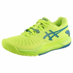 Best Tennis Shoes Wide Feet Asics Women's Gel-Resolution 9 - Hazard Green/Reborn Blue