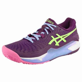 Asics Women's Gel-Resolution 9 - Padel - Deep Mauve/Lime Green Mark Nason Tennis Shoes