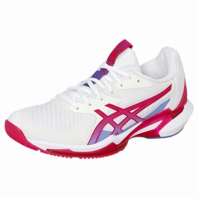 Asics Women's Solution Speed FF 3 - White/Bright Rose Tennis Shoes With Shock Absorbers