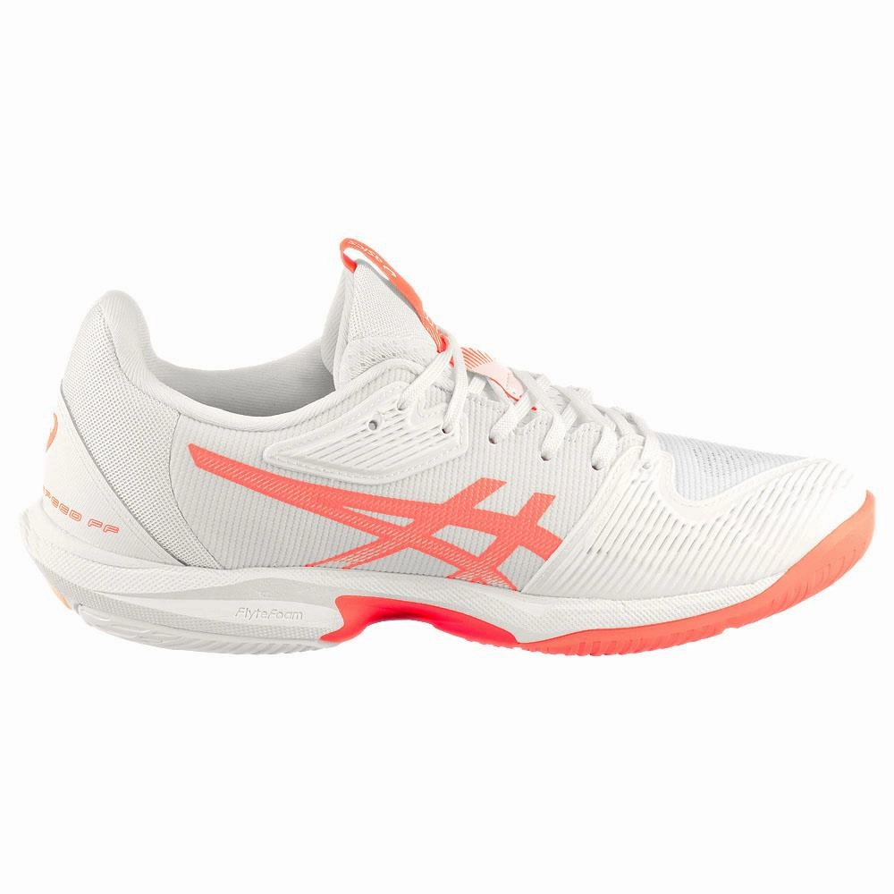 Asics Women's Solution Speed FF 3 - White/Sun Coral Tennis Shoes Outlet