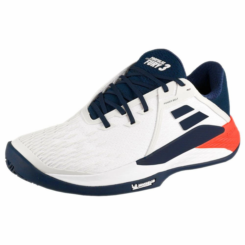 Babolat Men's Propulse Fury 3 - Clay - White/Estate Blue Good Tennis Shoe