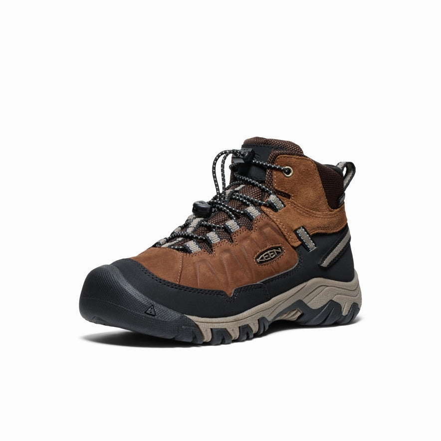 Endorphin Mid Trail Hiking Shoes Big Kids' Targhee IV Waterproof Hiking Boot  |  Bison/Brindle