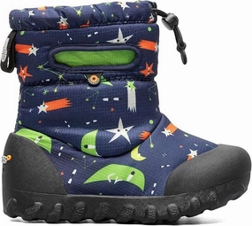 Waterproof Slip On Shoe Bogs B-Moc 73089K-492 Snow Boots Kids  Navy Space Eyes Waterproof Ankle KHD626