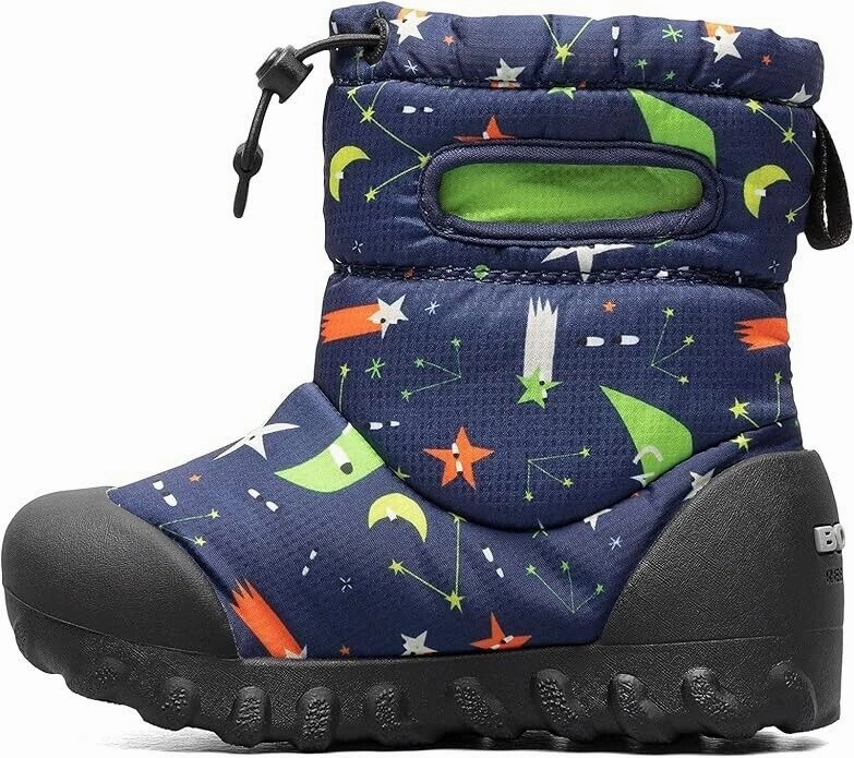 Bogs B-Moc 73089K-492 Snow Boots Kids  Navy Space Eyes Waterproof Ankle KHD626 Waterproof Work Shoes Near Me