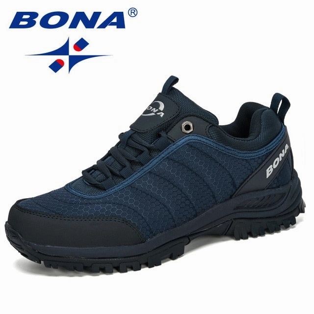 BONA 2020New Arrival Hiking Shoes Man Mountain Climbing Shoes Outdoor Trainer Footwear Men Trekking Sport Sneakers Male Comfy Hiking Shoes For River Crossing