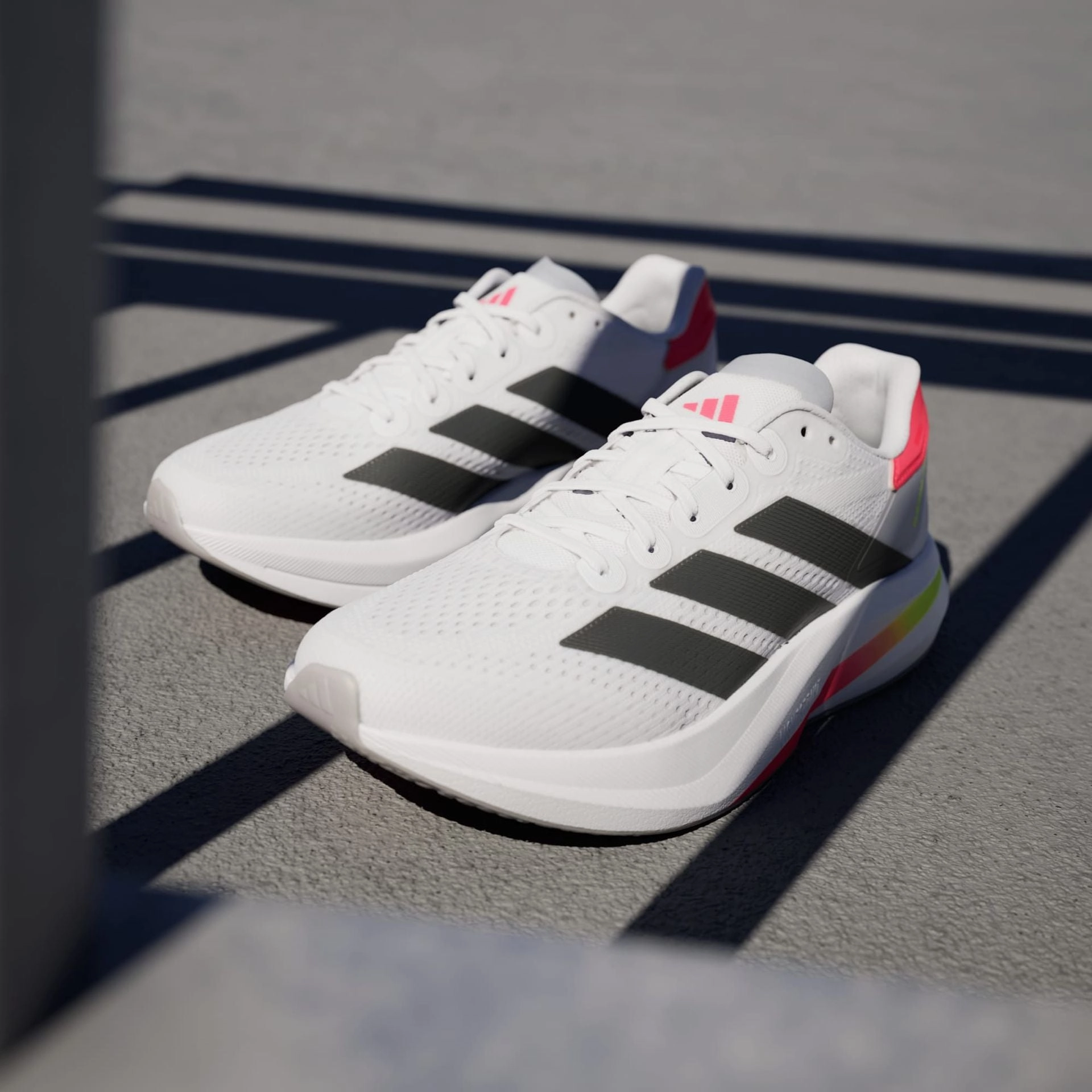 DURAMO SPEED 2 RUNNING SHOES - Cloud White / Core Black / Lucid Red Adidas Dad Shoes