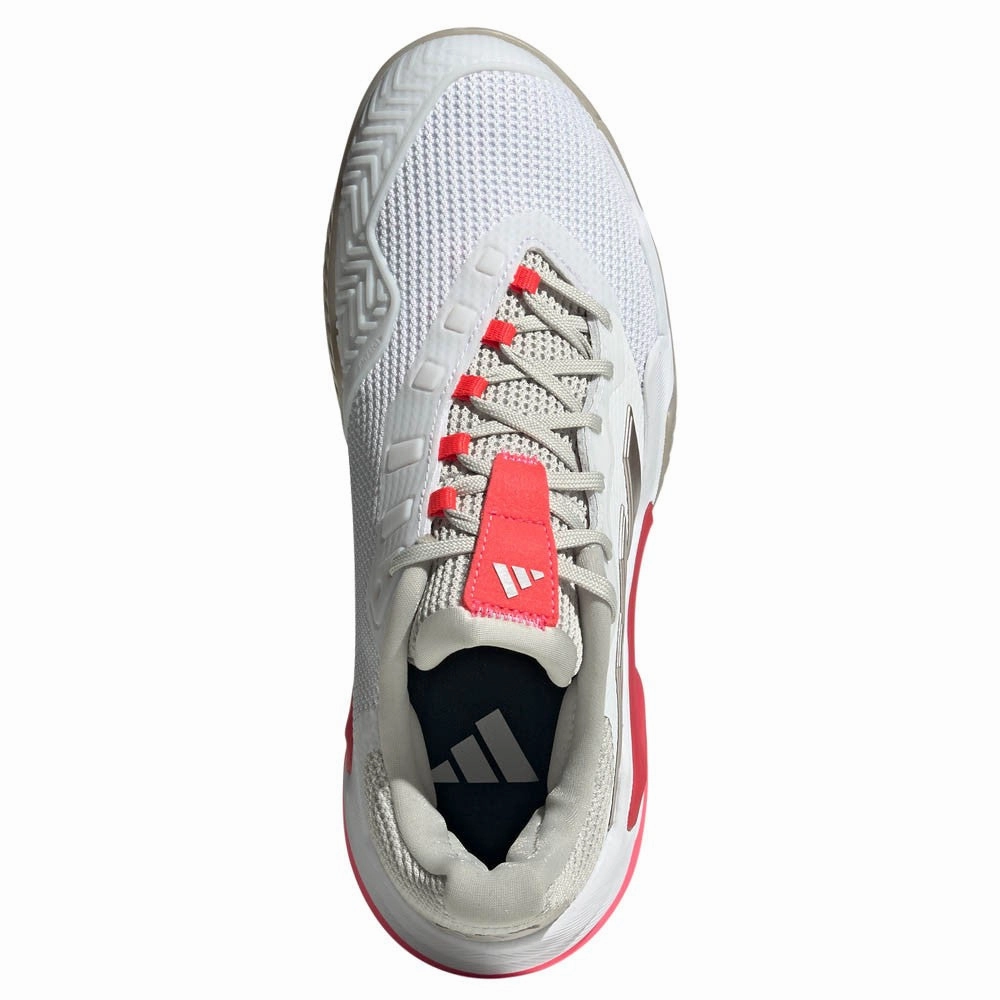 adidas Women's Barricade 13 - Cloud White/Lucid Red Lightest Tennis Shoes