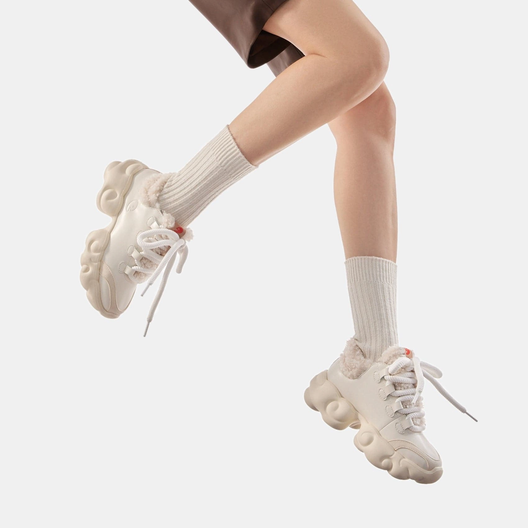 Bright White Cloud III Women Best Ankle Support Badminton Shoes