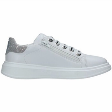 CafNoir sneakers da ragazza con laccio e zip laterale C-2020 white Montana Millz Sneakers