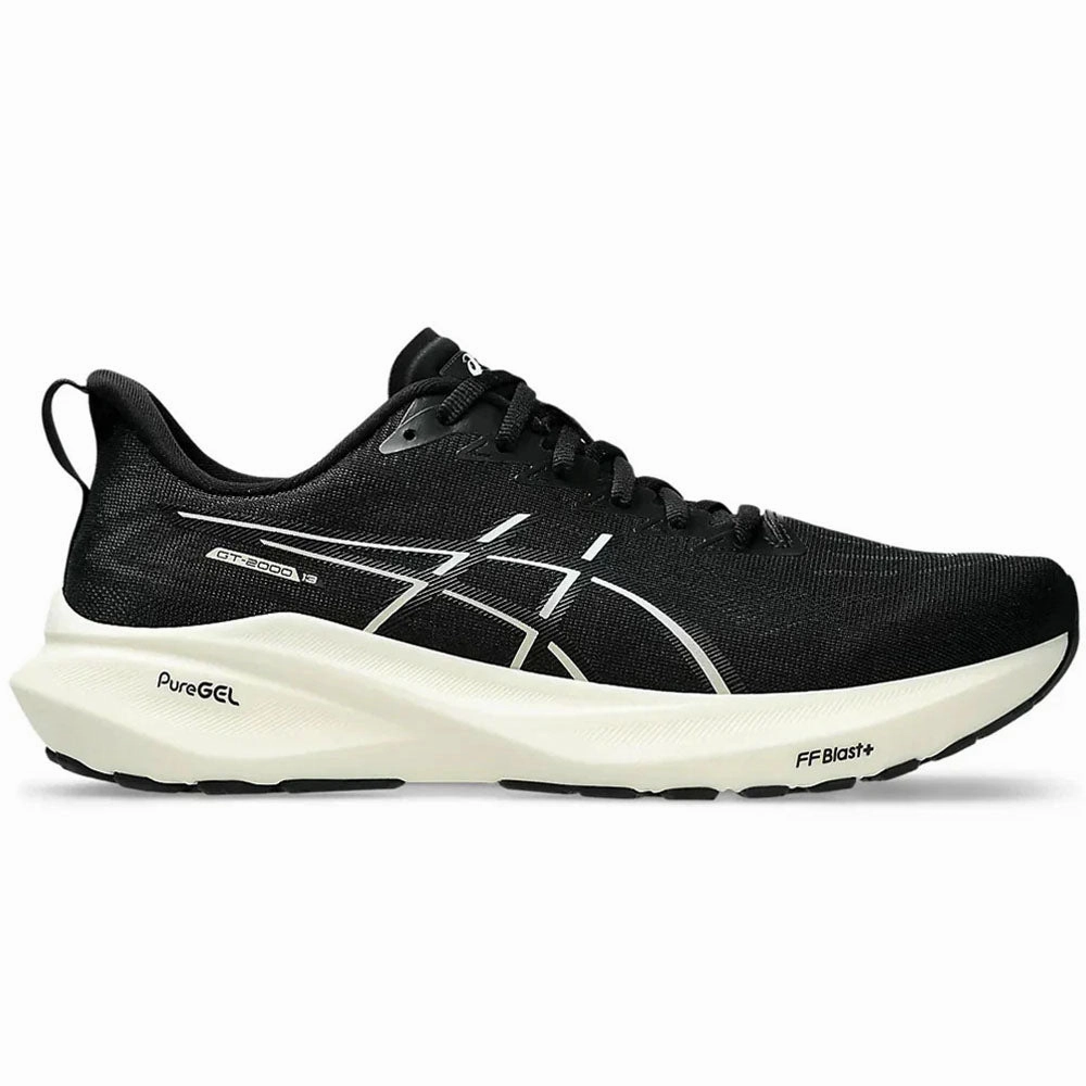 Men's Asics GT-2000 13, Black/White, 11.5 D Medium Washing Asics Running Shoes