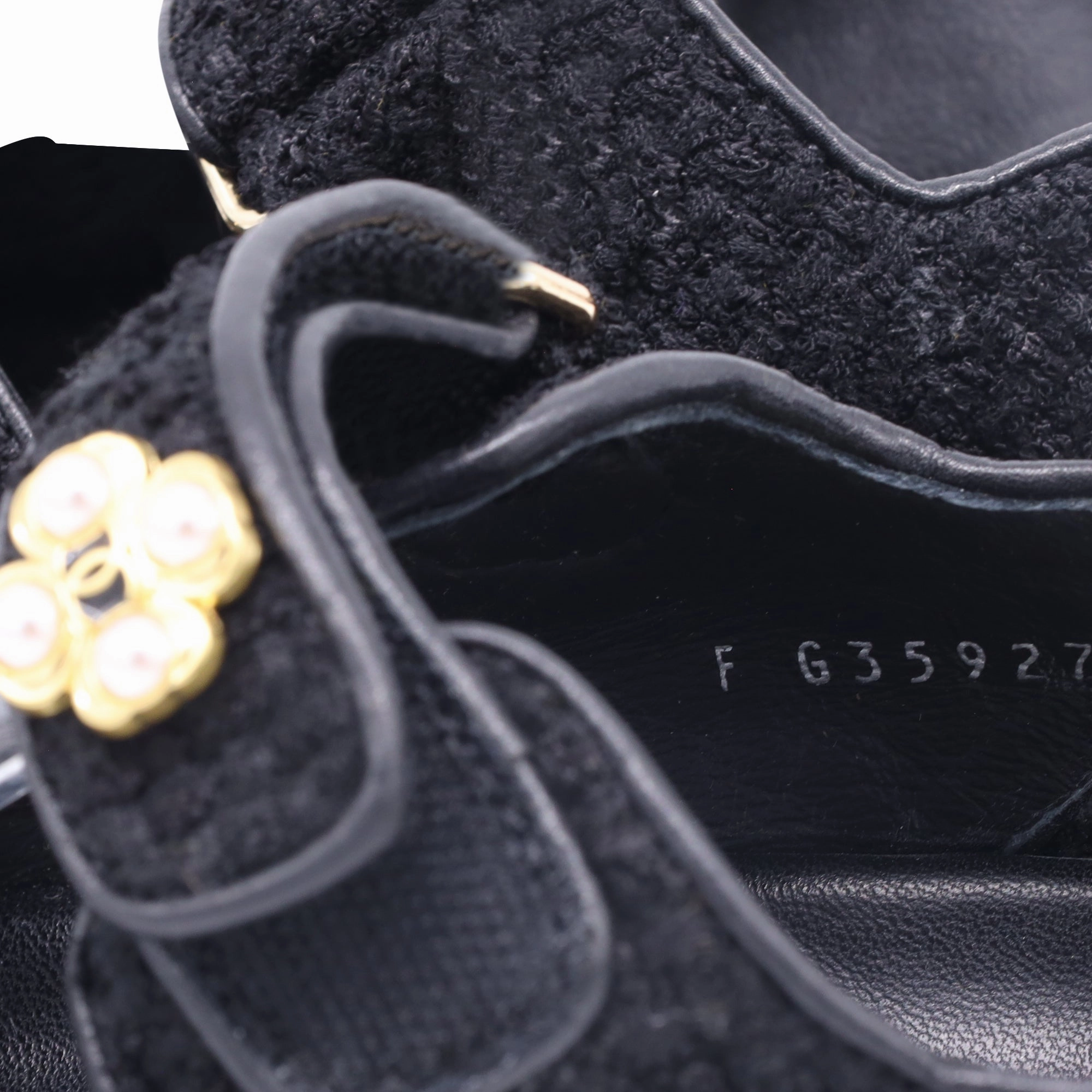 Sandals Hotel Chanel Velcro Dad Sandals in Black Tweed