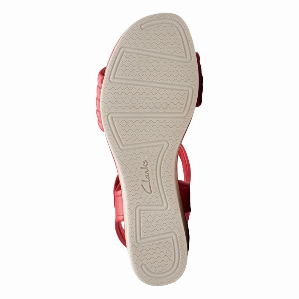 Clarks Chelseah Gem Red Leather Sandal (Women's) Sandals Select