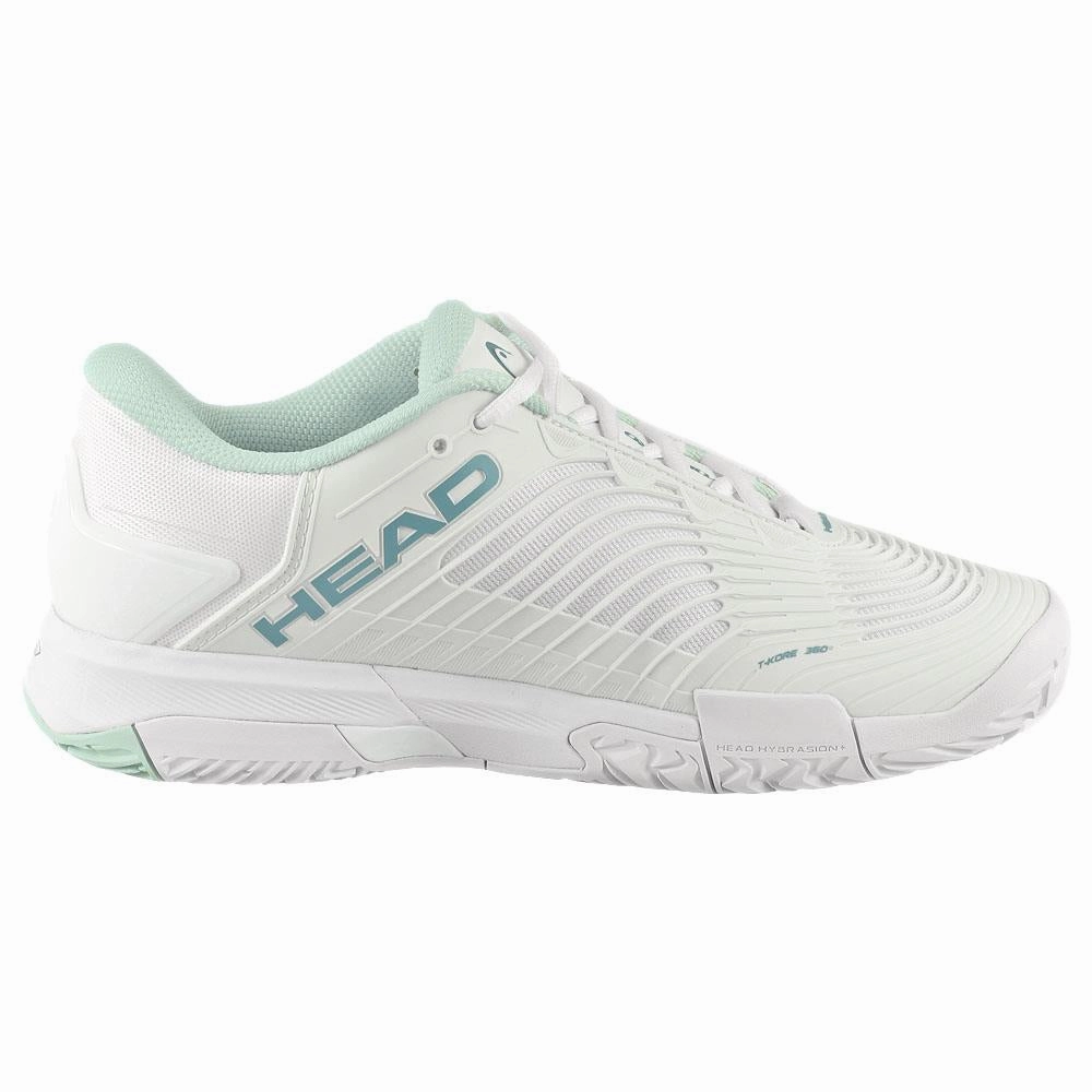 Head Women's Revolt Pro 4.5 - White/Aqua Fila Memory Foam Tennis Shoes