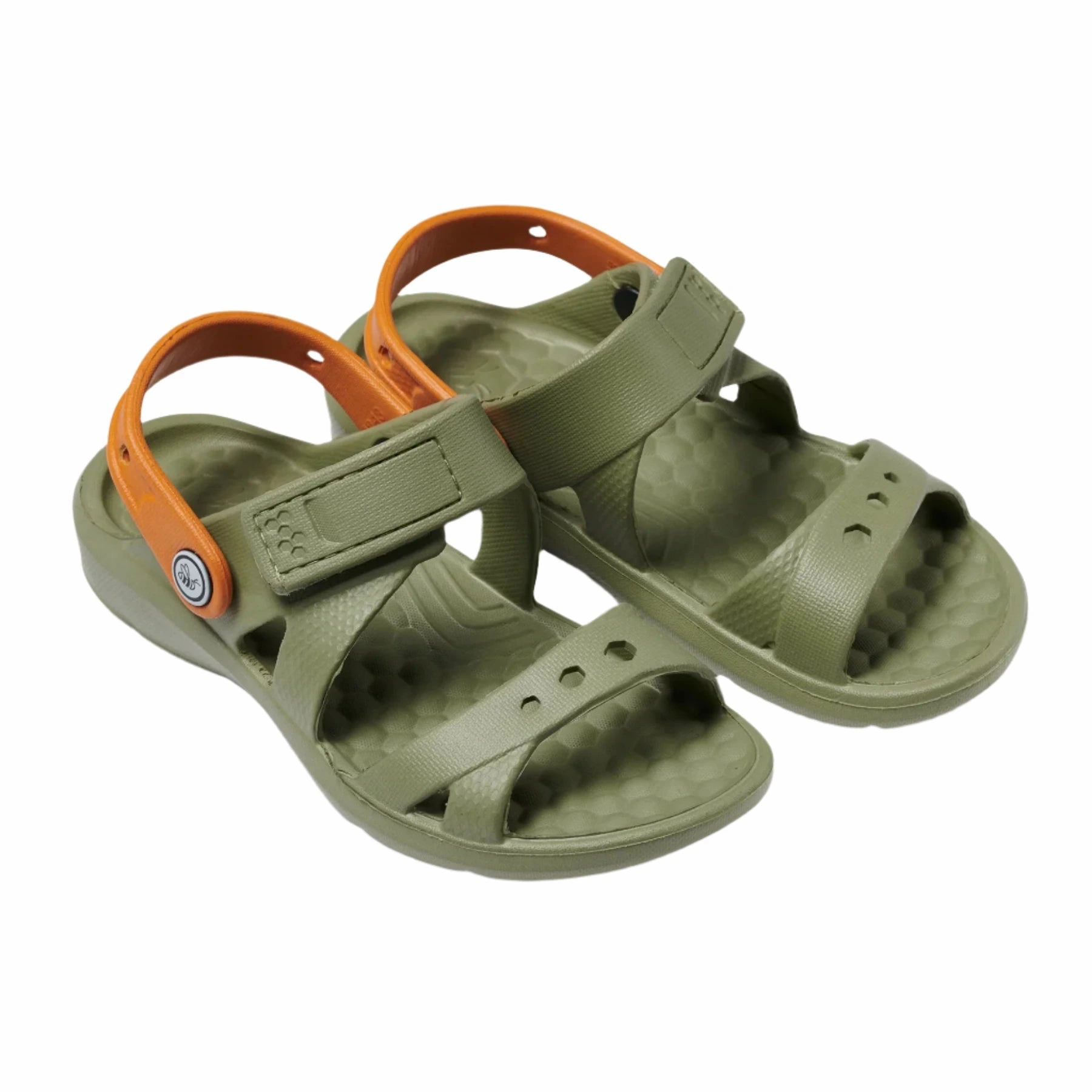 Joybees Kids (Sizes Child 4-13/Junior 1-2) Adventure Sandal - Olive/Burnt Orange Wedge Sandals Dress