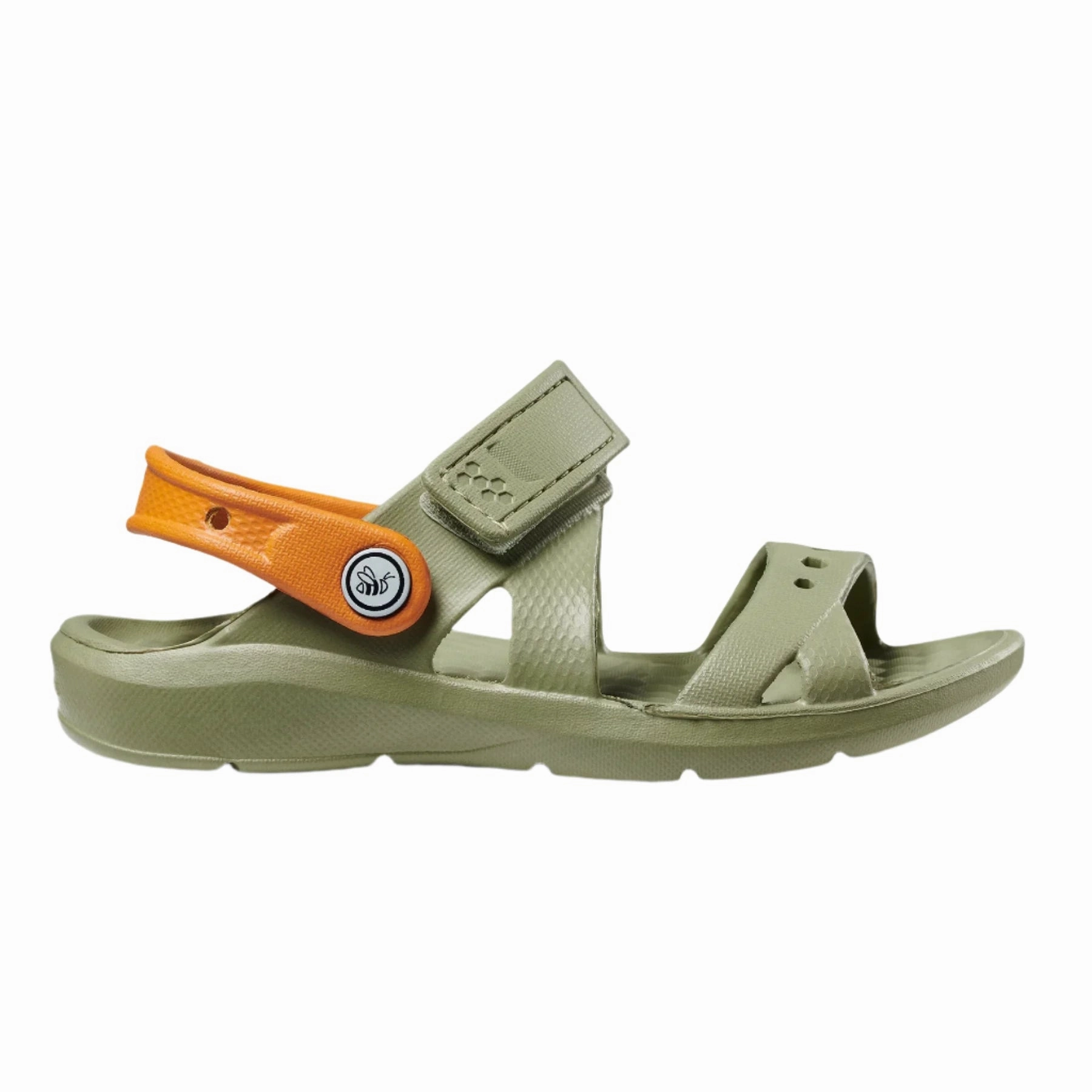 Joybees Kids (Sizes Child 4-13/Junior 1-2) Adventure Sandal - Olive/Burnt Orange Sandals 90s