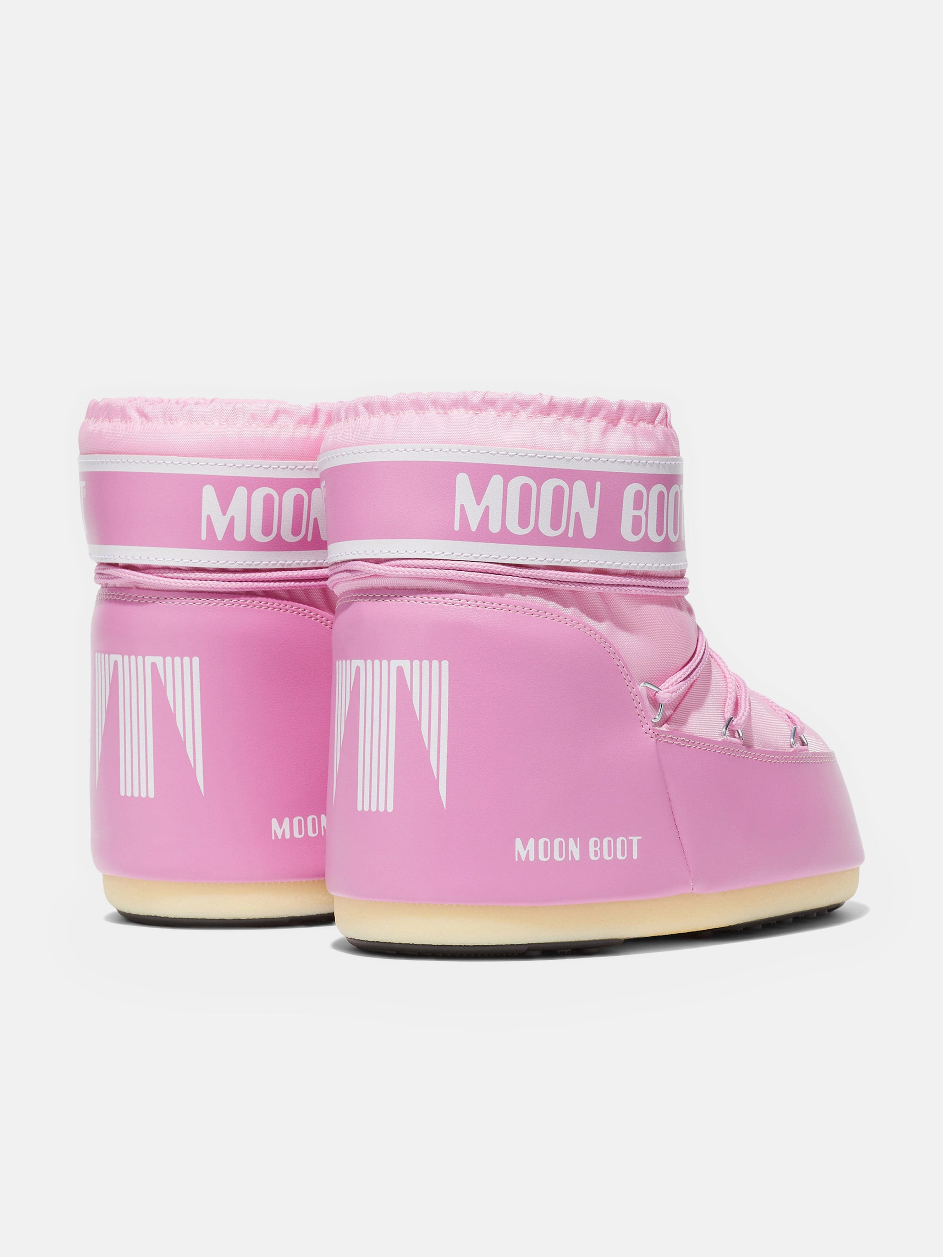 Moon Boot Girls Icon Low Boots in Pink Shearling Lined Suede Snow Boots