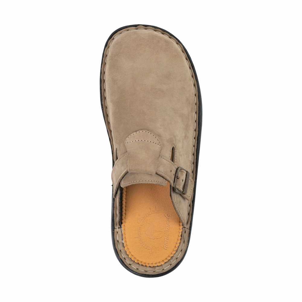 Sandals Curacao Map Sawyer - Leather Clog-Toe Sandal | Olive Nubuck