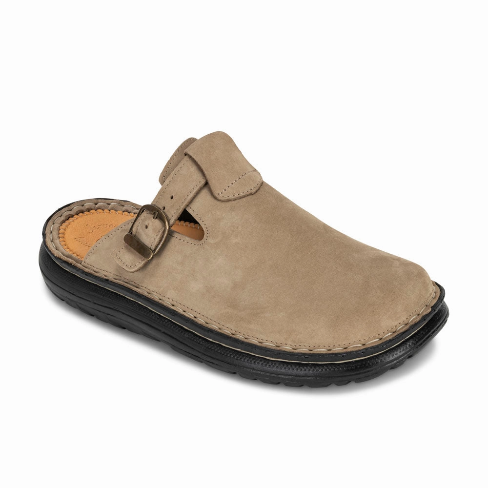 Sandals Grande St Lucian Sawyer - Leather Clog-Toe Sandal | Olive Nubuck