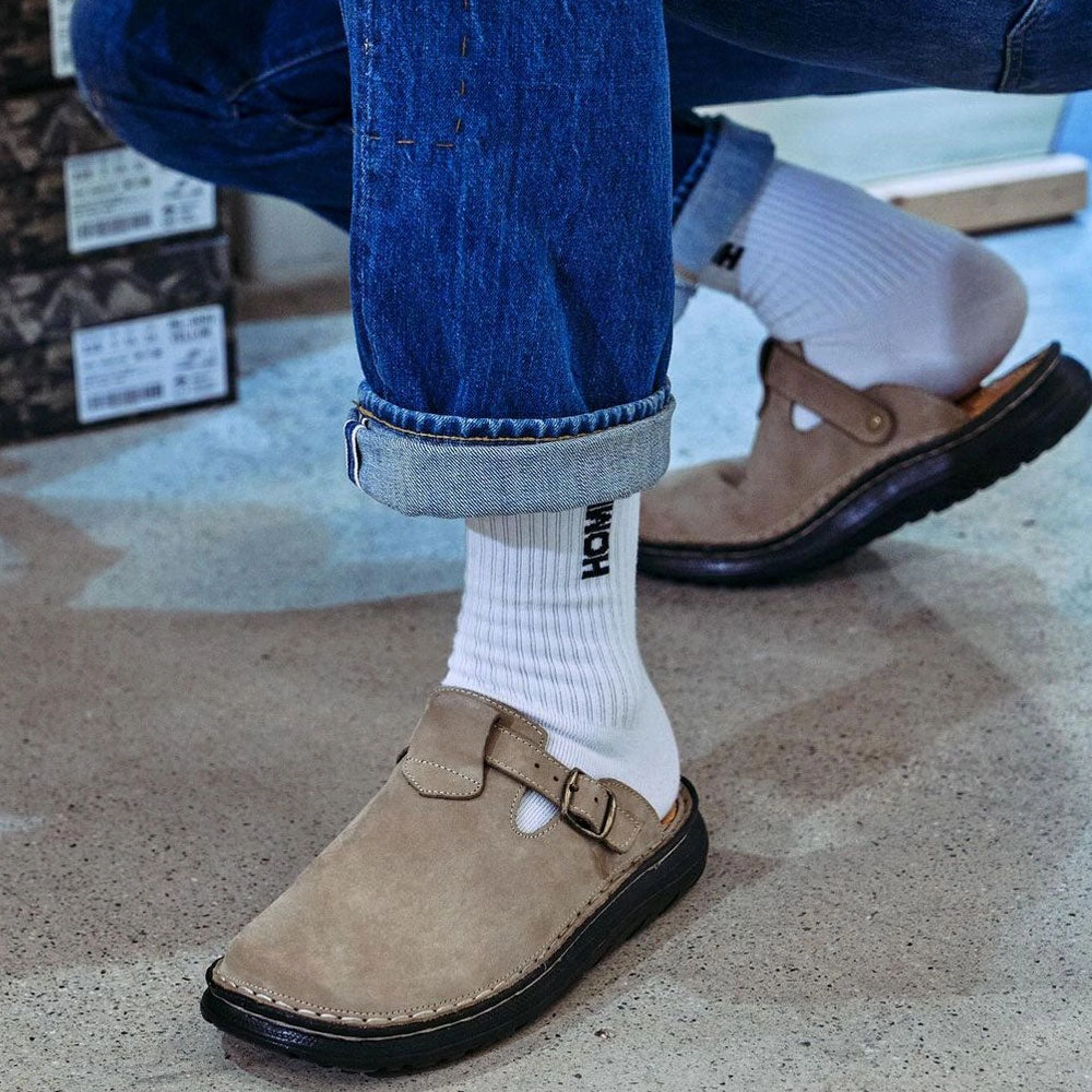 Sawyer - Leather Clog-Toe Sandal | Olive Nubuck Doc Marten Flower Sandals