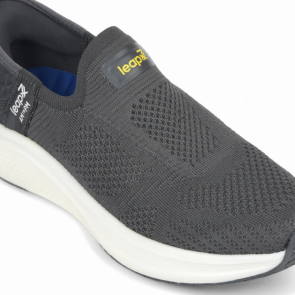 Leap7x Dark Grey Sports Non Lacing Walking Shoes For Men EAZYGO-253 By Liberty Good Shoes For Walking Around