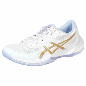 Asics Women's Gel-Rocket 12 - White/Champagne Shoes Good For Badminton