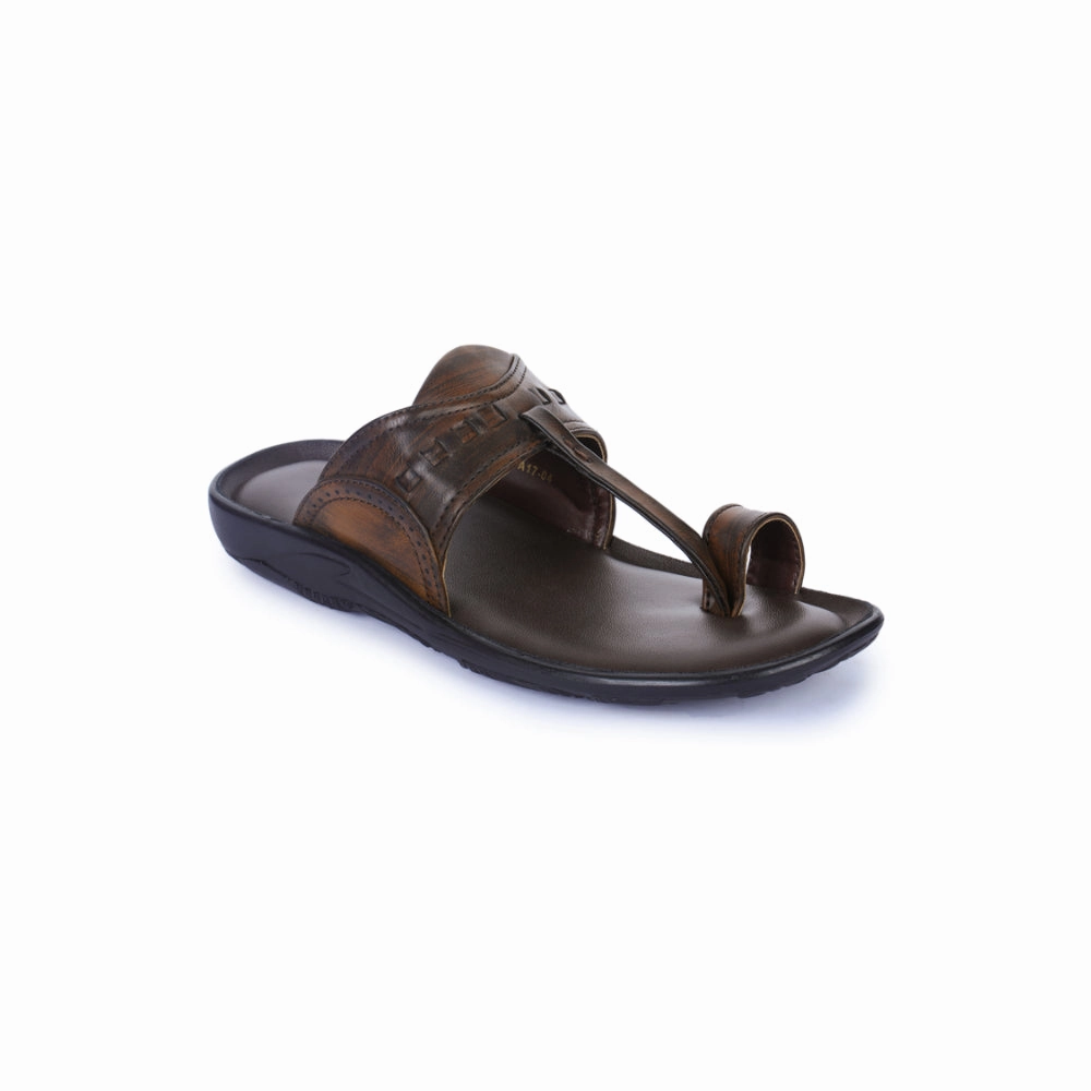 Coolers Casual Brown Toe Ring Slippers For Men  A17-04 By Liberty Sandals With A Bow