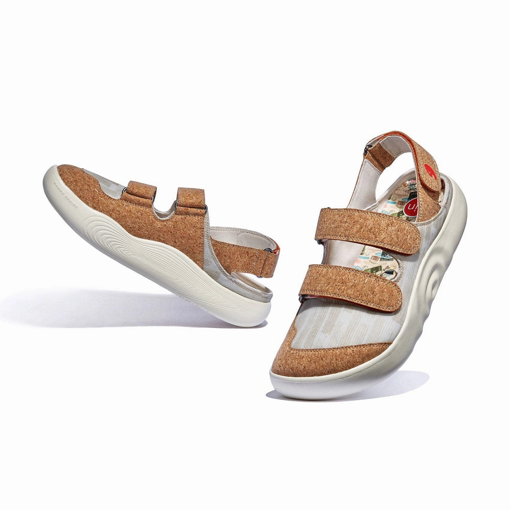 Cork Yellow Mahon III Women Wedge Heel Sandals With Ankle Strap