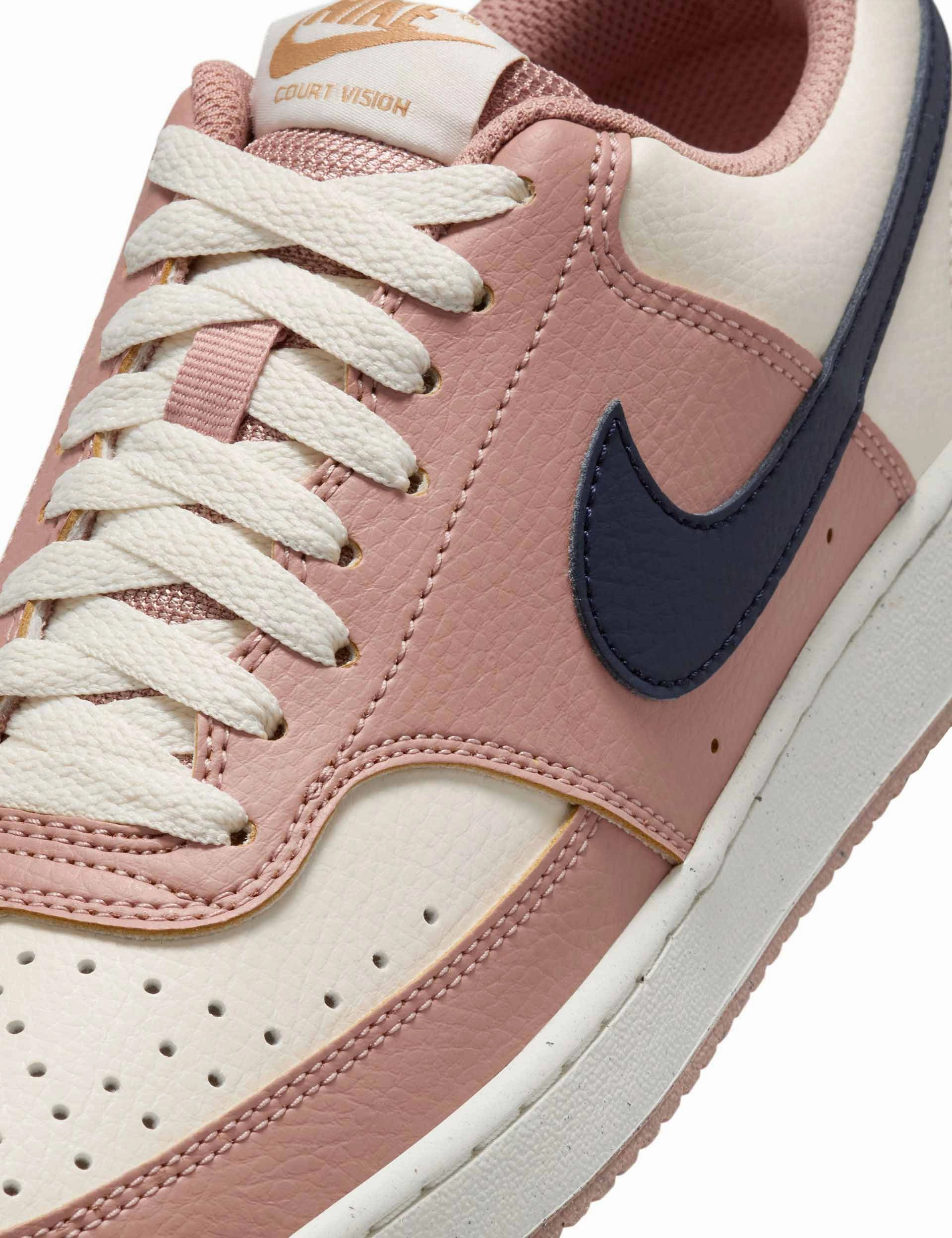 Court Vision Low Next Nature Shoes - Particle Pink/Midnight Navy/Pale Ivory Black Basketball Shoes