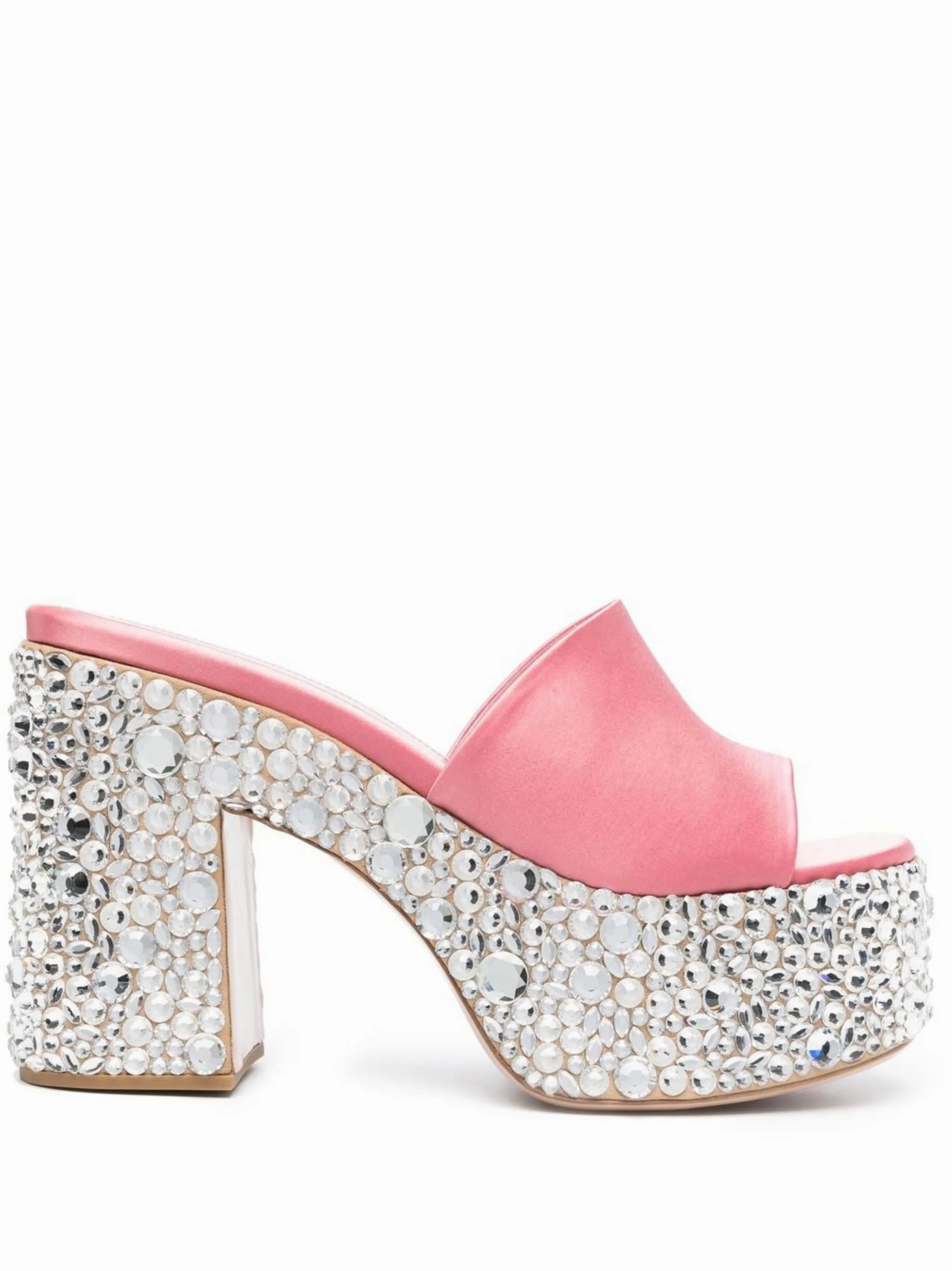 Fancy Flat Sandals Croco crystal-embellished 65mm platform sandals