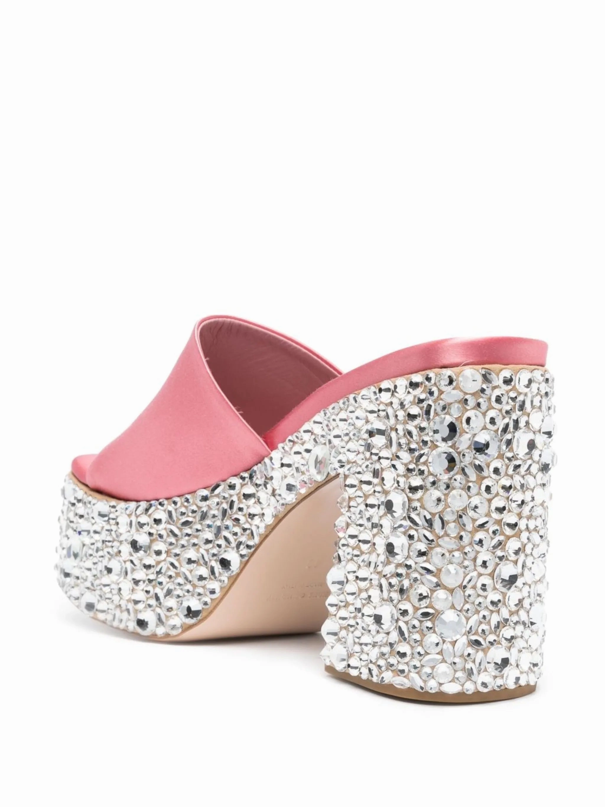 Croco crystal-embellished 65mm platform sandals White Gold Sandals