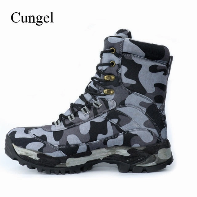 Cungel Outdoor Hiking Shoes Camouflage Sneakers Men Winter/Autumn waterproof hunting Military desert boots trekking Climbing