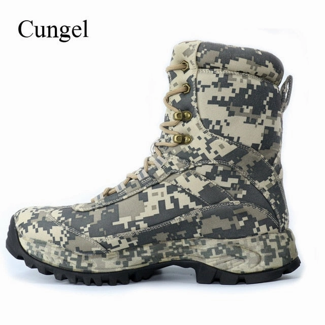 Cungel Outdoor Hiking Shoes Camouflage Sneakers Men Winter/Autumn waterproof hunting Military desert boots trekking Climbing